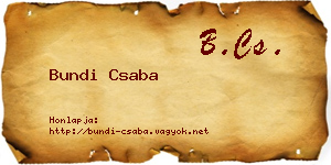Bundi Csaba névjegykártya
